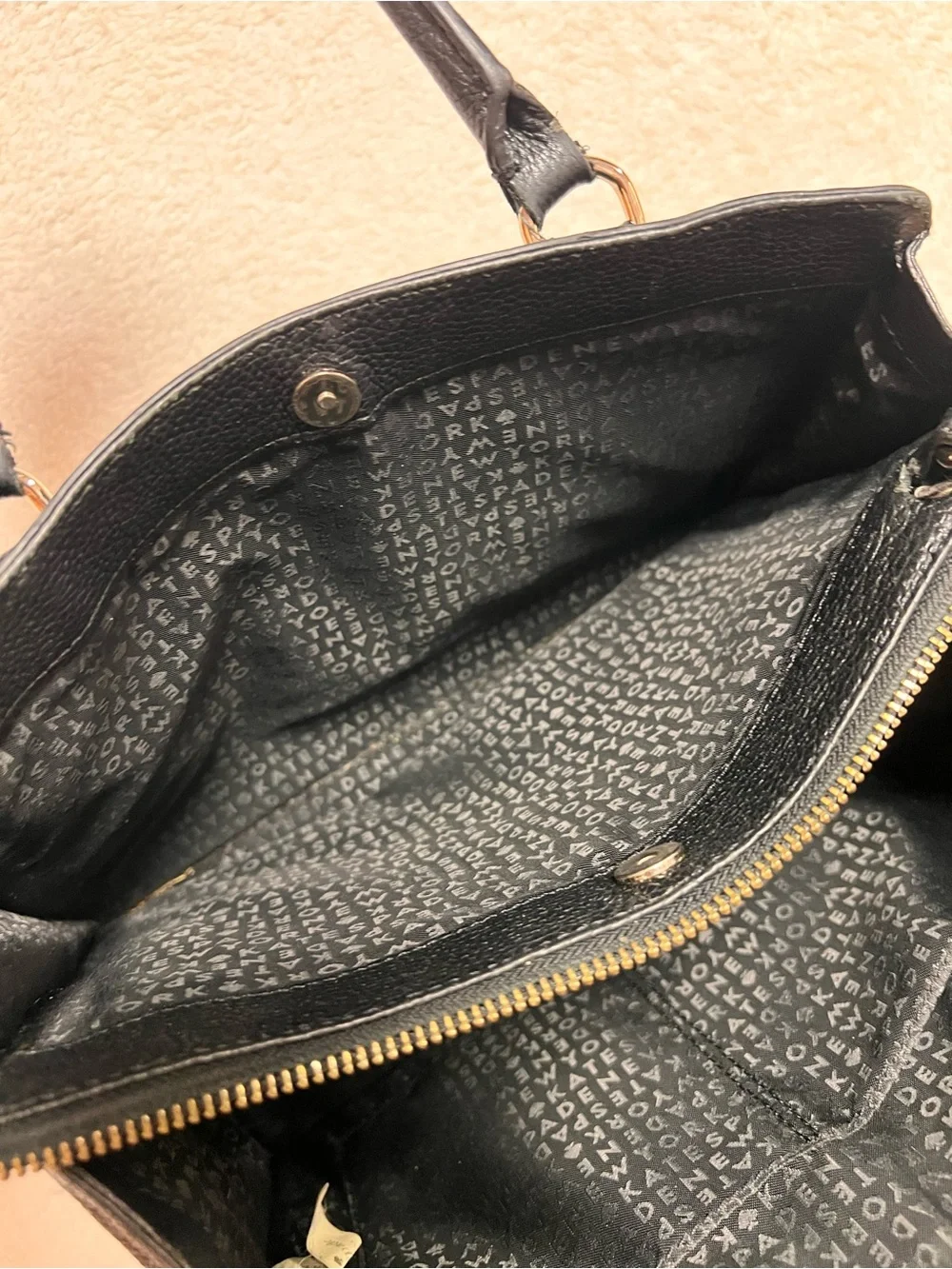 kate spade Black Pebbled Leather Satchel with Shoulder Strap